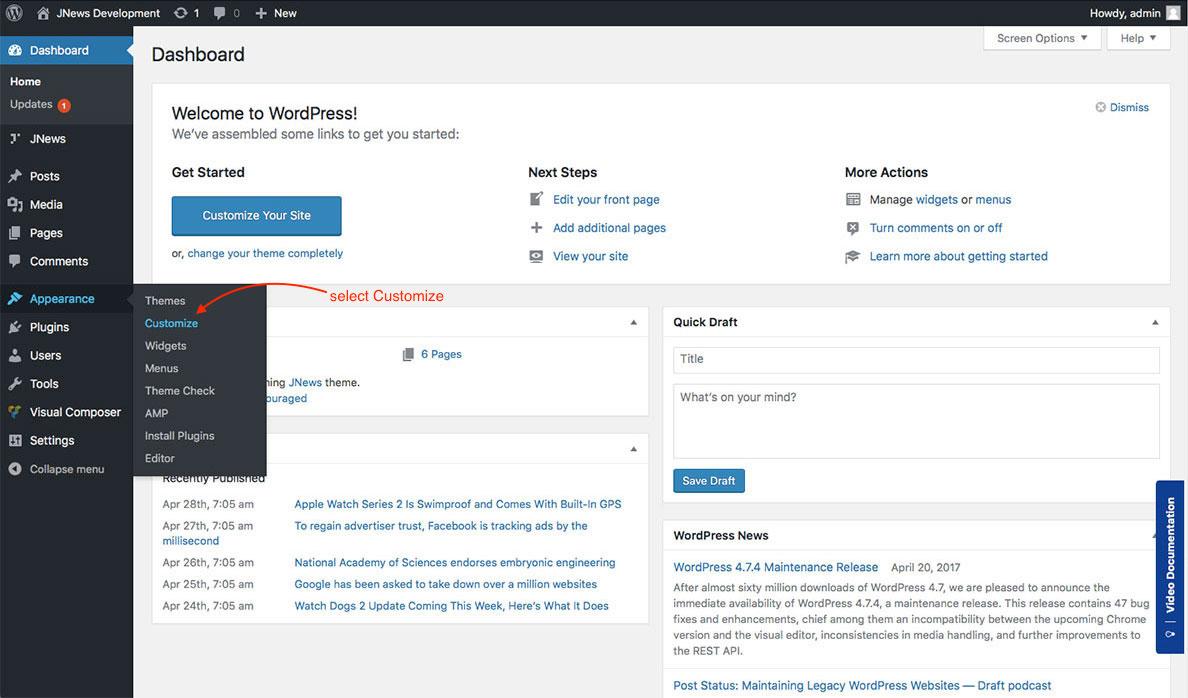 Understanding the WordPress Customizer Interface