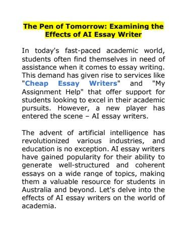Making the Right Choice: Selecting the Best AI Essay Writer for You